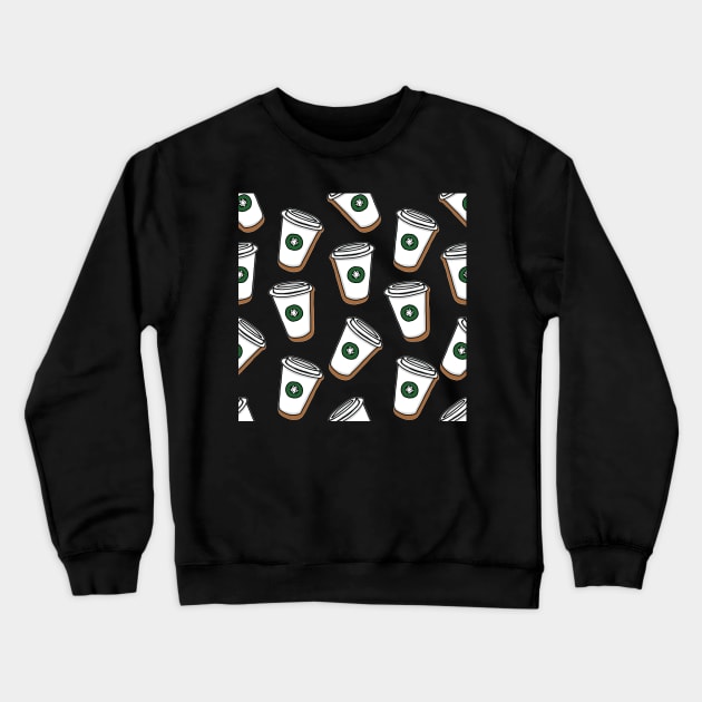 Caffeine Fix Coffee Cups Crewneck Sweatshirt by Lavenderbuttons